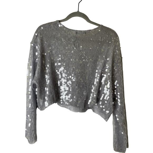 Zara sparkle sequin knit top size M - Picture 5 of 6